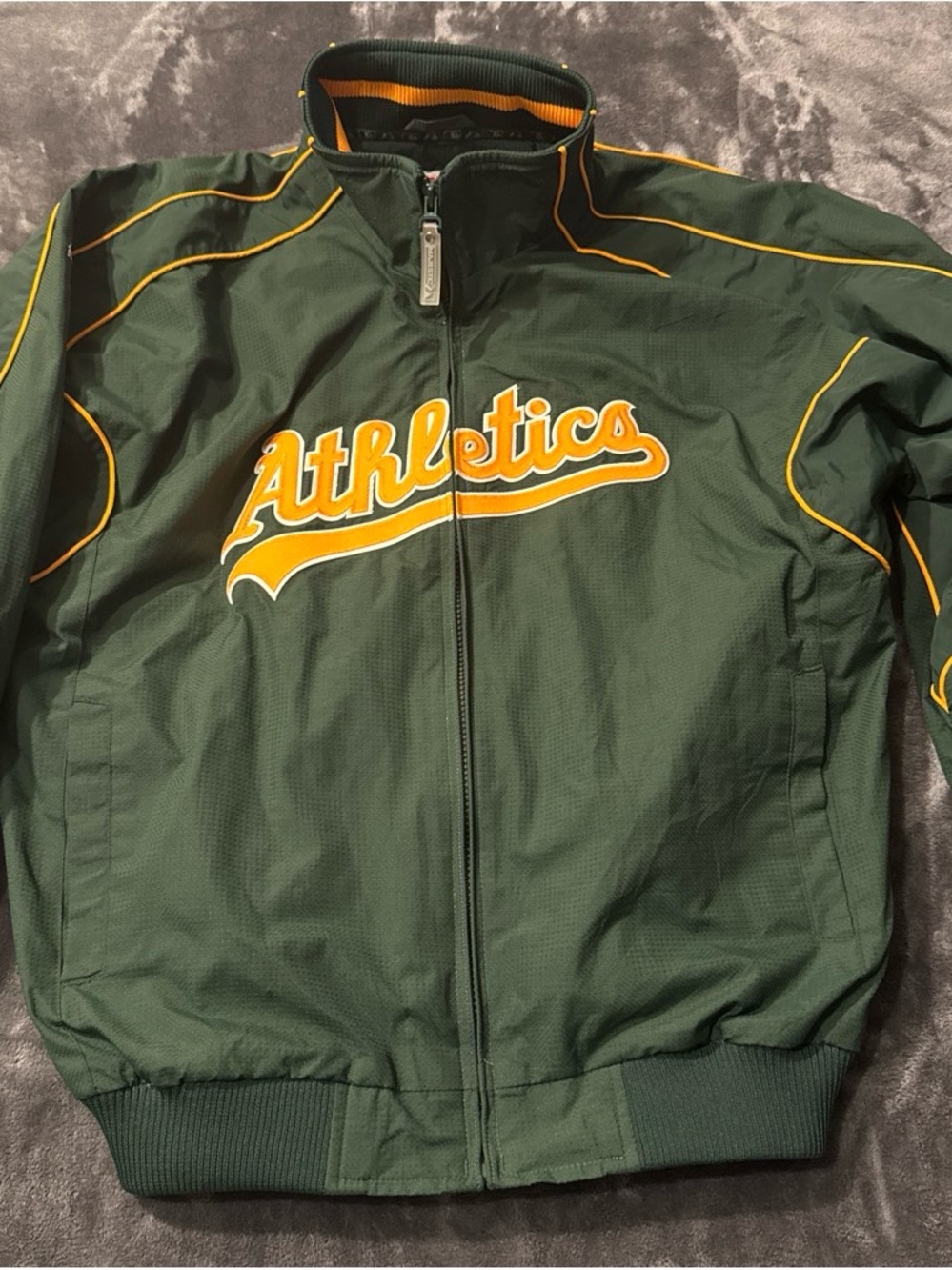Majestic Green Jacket with Yellow Trim and Red & Blue Embroidered Logo